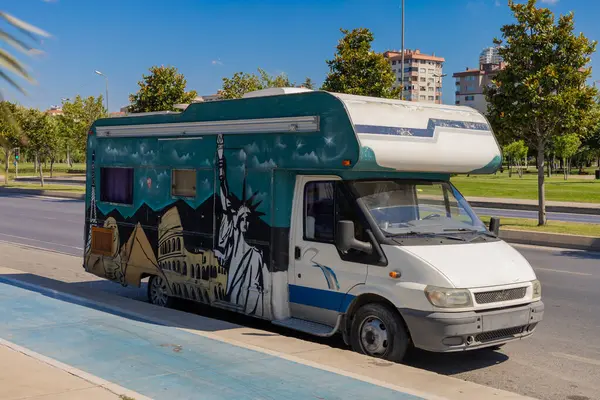 stock image Graffiti Camper Van by the roadside