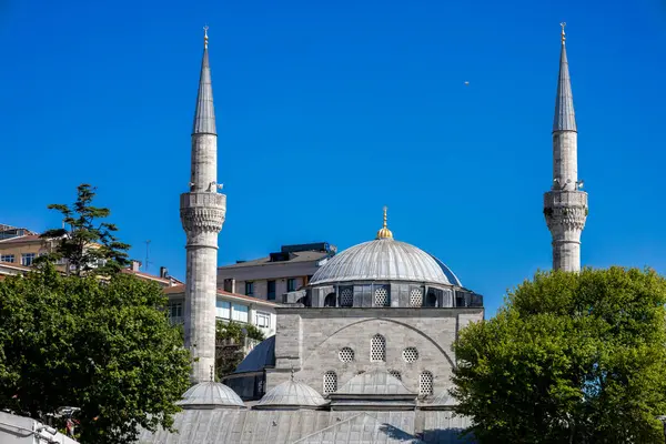 Stock image Mihrimah Sultan Mosque in Uskudar Istanbul. Mosque and clear sky. A Mosque in Istanbul