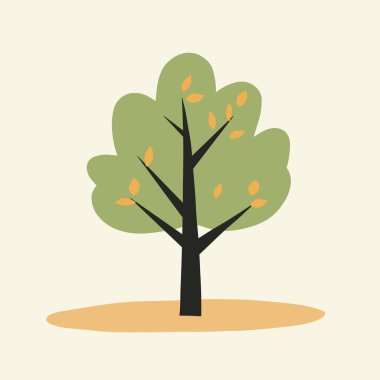 Tuhaf Ağaç Resimleri Basit Temizlik Çizgisi Sanat Vektörü