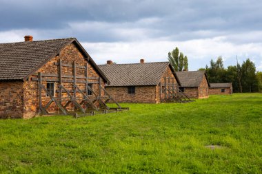 Polonya 'daki Auschwitz-Birkenau Nazi toplama kampı müzesi. Auschwitz Oswiecim II. Dünya Savaşı ve Yahudi Soykırımı sırasında işgal altındaki Polonya 'daki Yahudi hapishanesi