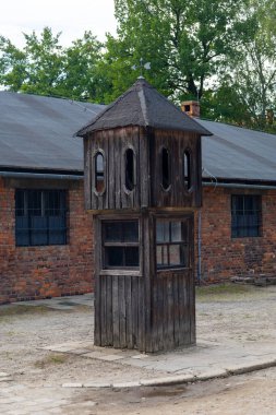 Polonya 'daki Auschwitz-Birkenau Nazi toplama kampı müzesi. Auschwitz Oswiecim II. Dünya Savaşı ve Yahudi Soykırımı sırasında işgal altındaki Polonya 'daki Yahudi hapishanesi