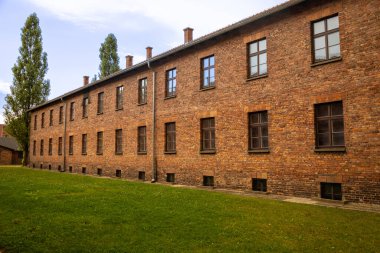 Polonya 'daki Auschwitz-Birkenau Nazi toplama kampı müzesi. Auschwitz Oswiecim II. Dünya Savaşı ve Yahudi Soykırımı sırasında işgal altındaki Polonya 'daki Yahudi hapishanesi