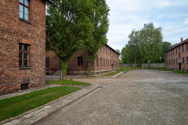 Polonya 'daki Auschwitz-Birkenau Nazi toplama kampı müzesi. Auschwitz Oswiecim II. Dünya Savaşı ve Yahudi Soykırımı sırasında işgal altındaki Polonya 'daki Yahudi hapishanesi
