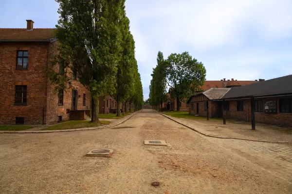 stock image Auschwitz-Birkenau nazi concentration camp museum in Poland. Auschwitz Oswiecim jewish prison in occupied Poland during World War II and Holocaust