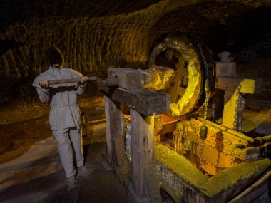 Poland, Wieliczka August 6, 2024. Monument to the ancient miners of the local salt mine and residents of the city clipart