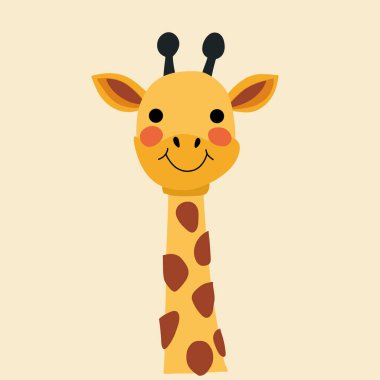 Minimalist dijital resim şirin zürafa