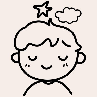 Minimalist dijital çizim sevimli çocuk