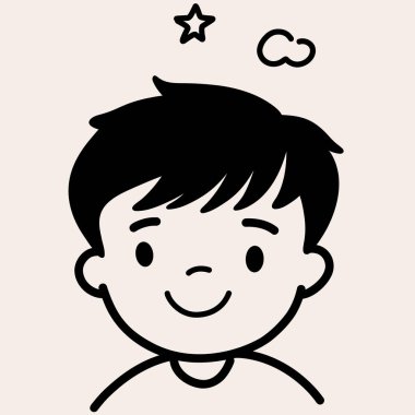 Minimalist dijital çizim sevimli çocuk