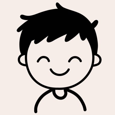 Minimalist dijital çizim sevimli çocuk