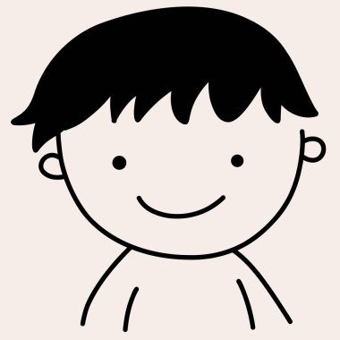 Minimalist dijital çizim sevimli çocuk