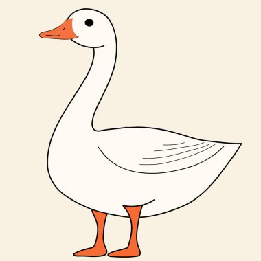 Minimalist dijital çizim şirin kaz