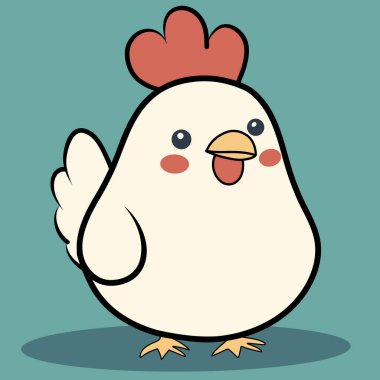 Minimalist dijital çizim şirin tavuk