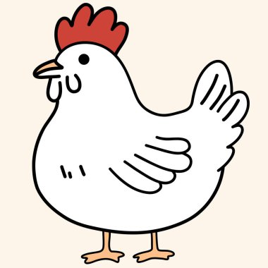 Minimalist dijital çizim şirin tavuk