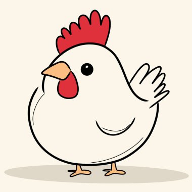 Minimalist dijital çizim şirin tavuk