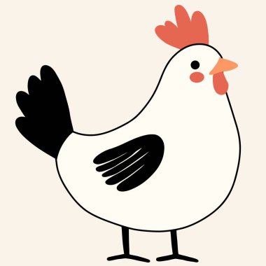 Minimalist dijital çizim şirin tavuk