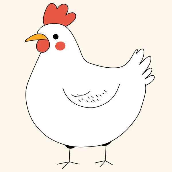 Minimalist dijital çizim şirin tavuk