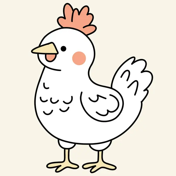 Minimalist dijital çizim şirin tavuk