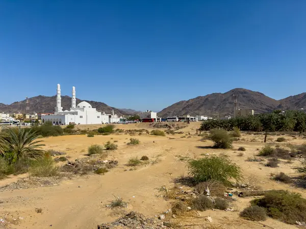 Çöldeki Beyaz Cami Doğanın Ortasında Ruhsal Bir Simge