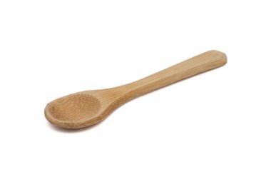 Beyaz arka plan üzerinde izole küçük tahta kaşık