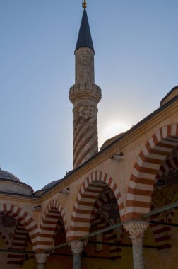 Tarihi Osmanlı Minaresi ile Edirne, Türkiye 'de Spiral Tasarım