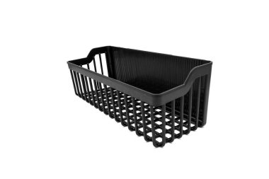 Beyaz Arkaplanda Boş Siyah Plastik Depolama Sepeti