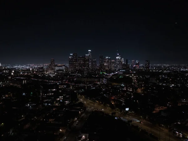 Вид Центр Лос Анджелеса Голливудских Холмов 101 Показана Переднем Плане — стоковое фото