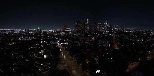 Вид Центр Лос Анджелеса Голливудских Холмов 101 Показана Переднем Плане — стоковое фото