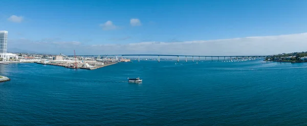 Panorama Luchtfoto Van Coronado Bridge Met San Diego Skyline Verenigde — Stockfoto