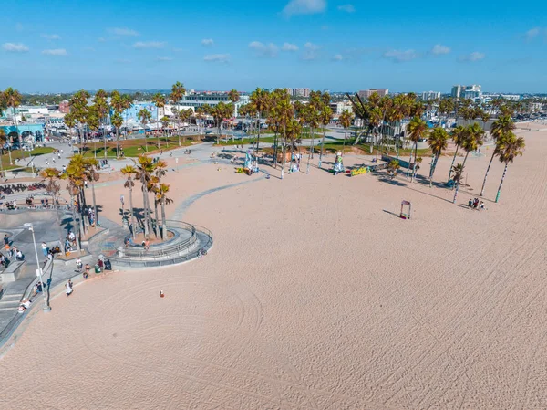 Letecký Pohled Pobřeží Venice Beach Usa — Stock fotografie