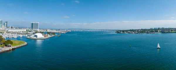 Panorama Vista Aérea Ponte Coronado Com Horizonte San Diego Eua — Fotografia de Stock