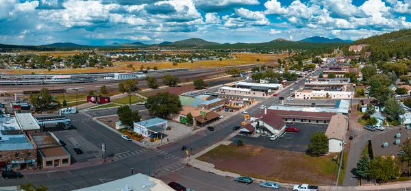 stock image Williams, Arizona, USA: October 24, 2022: Aeria lview of the cowboy route 66 town of Williams, one of the cities on the famous route 66