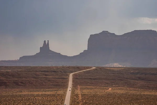 Aerial View Country Road Leading Monument Valley Scenic View Landscape — Stock Photo, Image