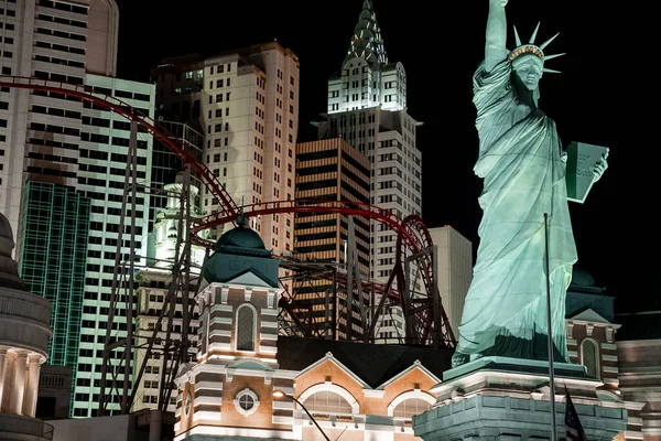 Las Vegas Estados Unidos Septiembre 2022 Iluminado Replica Estatua Libertad — Foto de Stock