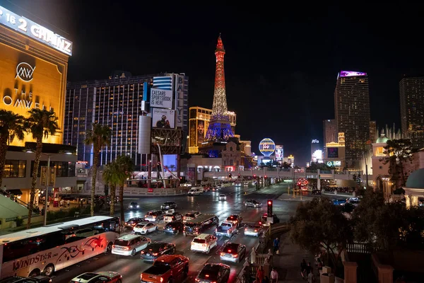 Las Vegas Usa September 2022 Replica Eiffel Tower Seen Road — Stock Photo, Image