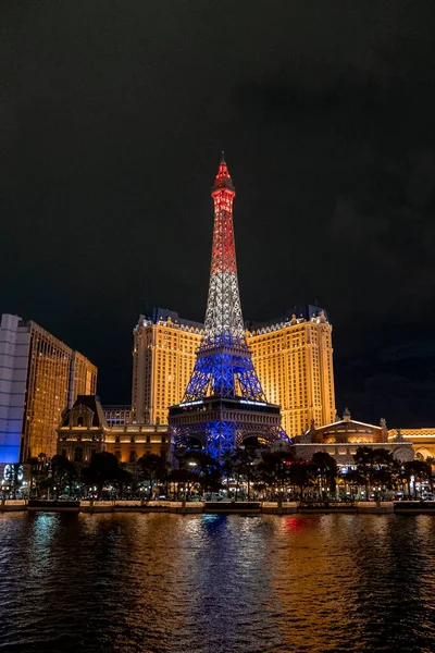 Las Vegas Usa September 2022 Tourists Visiting Illuminated Replica