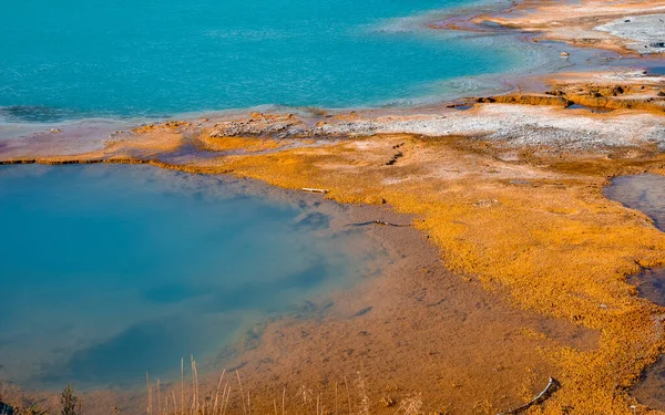 Närbild Svart Opal Pool Geyser Basin Vackra Varma Våren Mitt — Stockfoto
