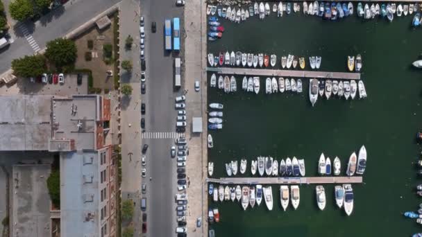 Vue Aérienne Panoramique Port Trapani Sicile Italie Belle Ville Vacances — Video
