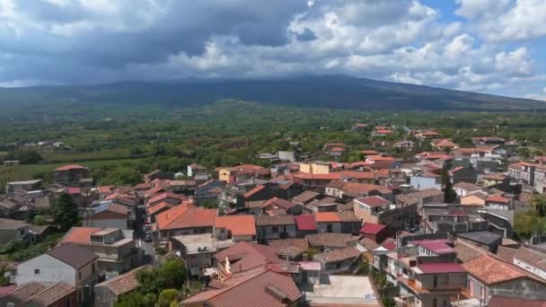 Vue Aérienne Panoramique Volcan Actif Etna Cratères Éteints Sur Pente — Video