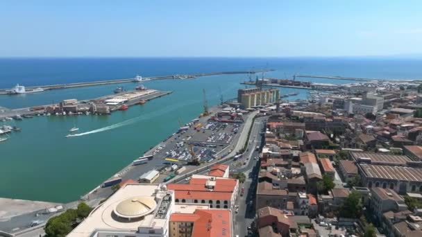 Luchtfoto Etnea Catania Koepel Van Catania Hoofdstraat Met Achtergrond Van — Stockvideo