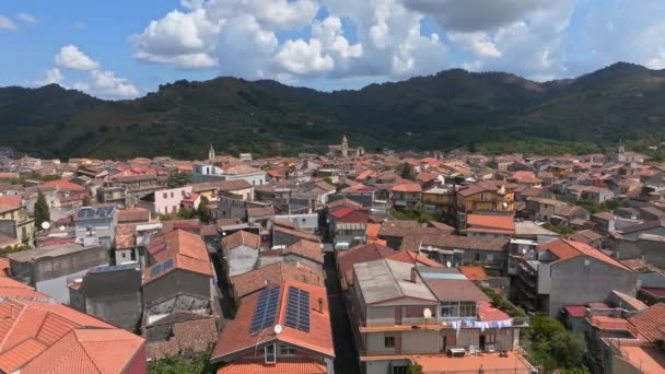 Вид Воздуха Красивый Маленький Городок Сицилия Италии Один Ближайших Городов — стоковое видео