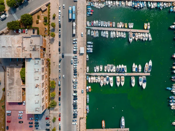 Aerial Panoramic View Trapani Harbor Sicily Italy Beautiful Holiday Town — Stock Photo, Image