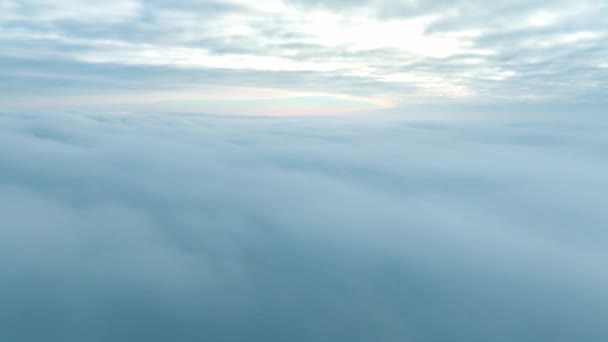 Voando Acima Das Nuvens Tempestuosas Vista Aérea Perto Nuvem Tempo — Vídeo de Stock
