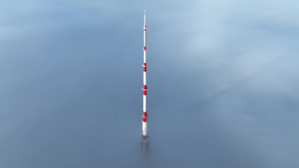 Widok Lotu Ptaka Wieżę Radiowo Telewizyjną Rydze Łotwa Najwyższa Wieża — Wideo stockowe