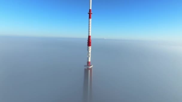 Letecký Pohled Rigu Rozhlas Televizní Věž Lotyšské Rize Nejvyšší Věž — Stock video
