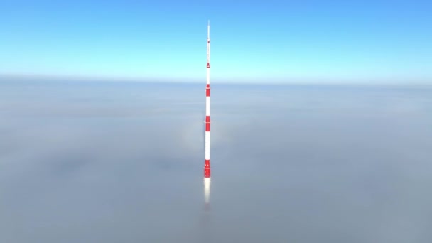 Вид Воздуха Рижскую Радио Телебашню Риге Латвия Самую Высокую Башню — стоковое видео