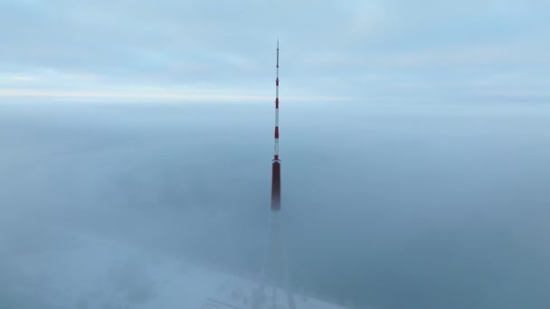 Aerial View Riga Radio Tower Riga Latvia Tallest Tower European — Stock Video
