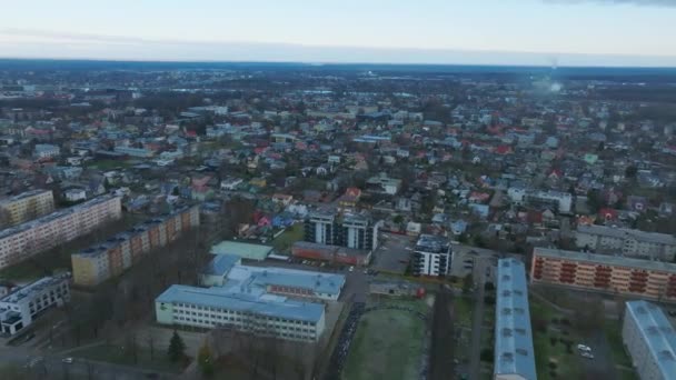 Widok Powietrza Piękne Nadmorskie Miasto Parnu Estonia Widziałem Również Chmury — Wideo stockowe