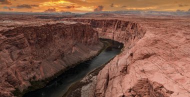 Aerial view of the Grand Canyon Upriver Colorado River near Glen Canyon Dam in Arizona USA. clipart