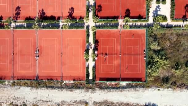Tennis Clay Court Vista Dal Volo Degli Uccelli Vista Aerea — Video Stock