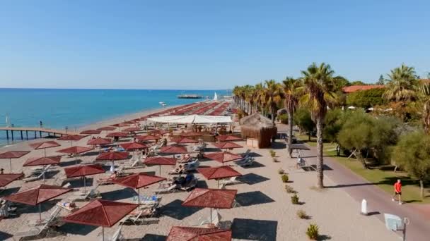 Panorama Riviera Turca Hotel Luxo Com Bandeira Turca Perto Resort — Vídeo de Stock
